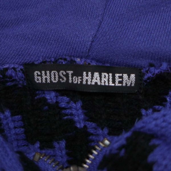 GHOST OF HARLEM ゴーストオブハーレム 秋冬 フーディー ニット切替★ ダブルジップ パーカー Sz.F　メンズ　E3T02849_B#N_画像5