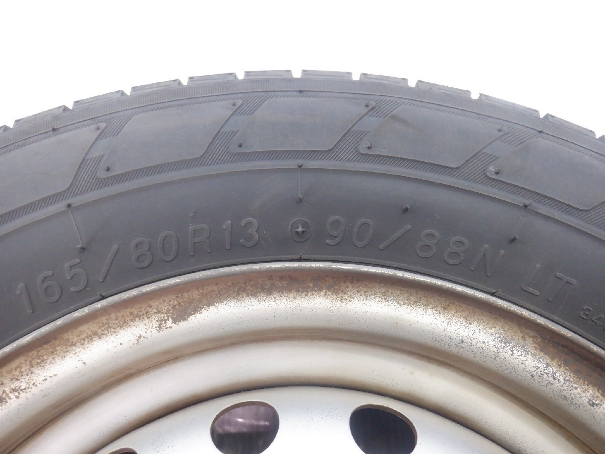 ☆VY12 ADバン☆ 4H 100 5J +40 13インチ 日産純正 鉄 スチールホイール タイヤ 165/80R13 90/88N LT YOKOHAMA 4本_画像6