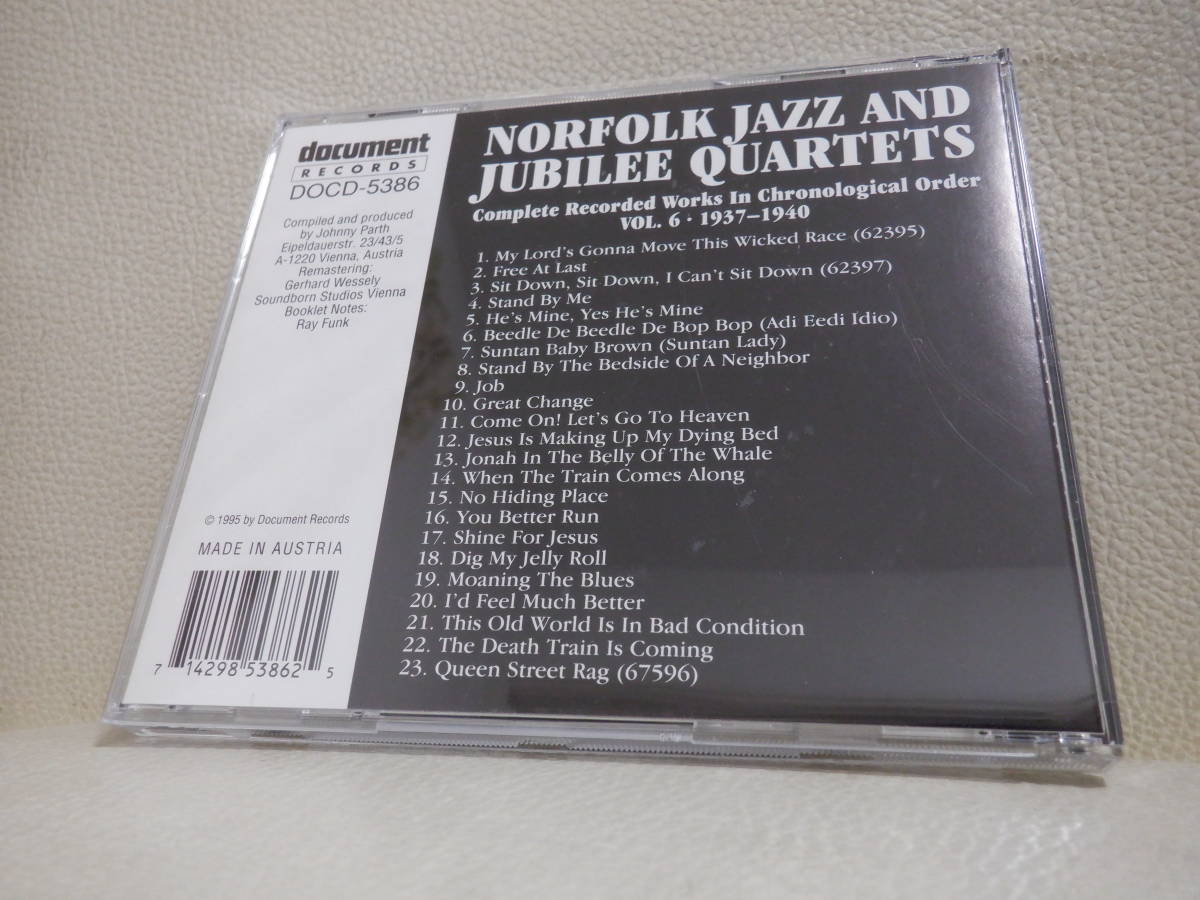 [CD] NORFOLK JAZZ AND JUBILEE QUARTETS / VOL.6_画像2