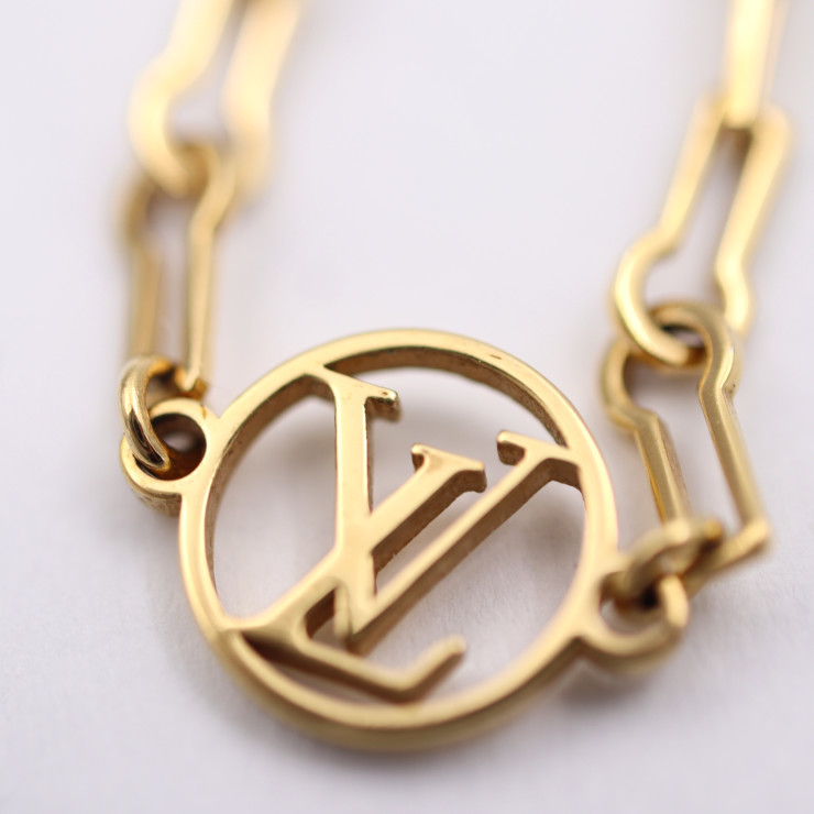 прекрасный товар Louis Vuitton kolie four ever Young колье M69622 Gold LV Circle монограмма цветок короткое колье [ подлинный товар гарантия ]