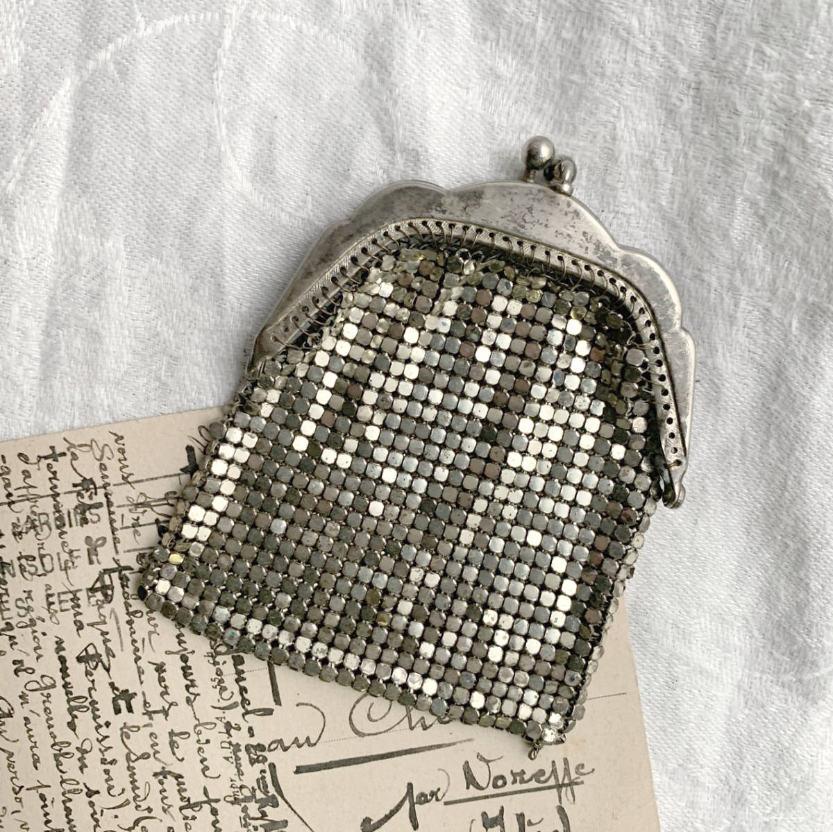 フランス 1900-30s 口金 パーツ がま口 ポルトモネ 鞄 バッグ 財布 小銭入れ 裁縫 ビーズ 刺繍 アクセサリー ヴィンテージ アンティーク 4