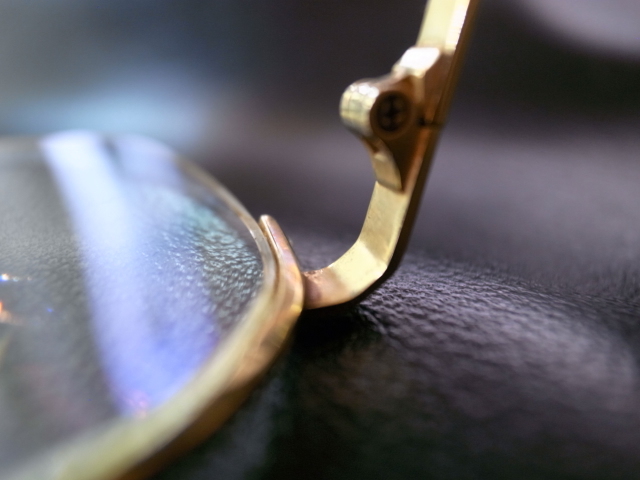 ◎　PENTAXペンタックス　 K18　750　イエローゴールド 18金無垢 眼鏡めがね メガネフレーム　レンズ入り 総重量40.9g_画像6
