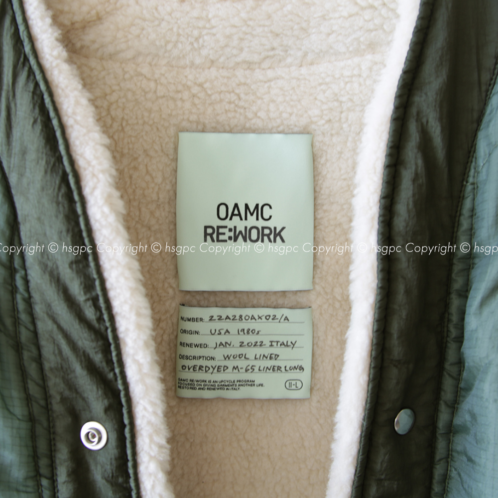 定価31万】新品 OAMC RE WORK キルティングライナー ファー 定価31万】新品 OAMC RE WORK キルティングライナー ファー