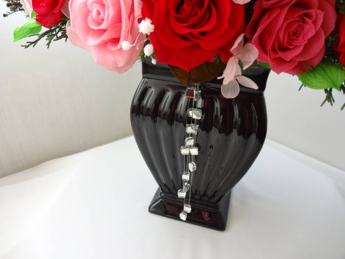 flower*60 колесо роскошный! высококлассный черный проигрыватель -to!8 вид : большой колесо свадебный розовый &k.-n красный роза консервированный цветок 