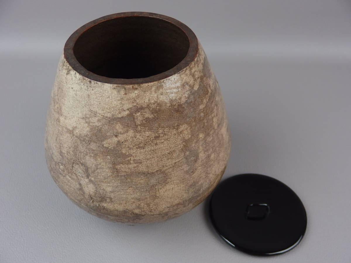 [ antique * tea utensils ]* Joseon Dynasty ** old paint brush eyes tea ceremony water jar er099tl. Korean Peninsula 