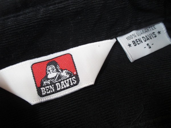 【BEN DAVIS】ベンデイビス◆刺繍入り！ コーデュロイシャツ(黒)◆Sサイズ_画像4