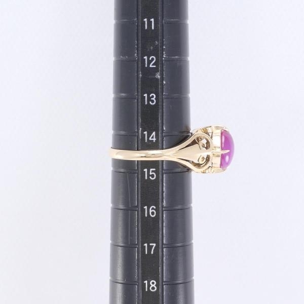 K18YG リング 指輪 14.5号 合成スタールビー 総重量約3.3g 中古 美品 送料無料☆0338_画像5