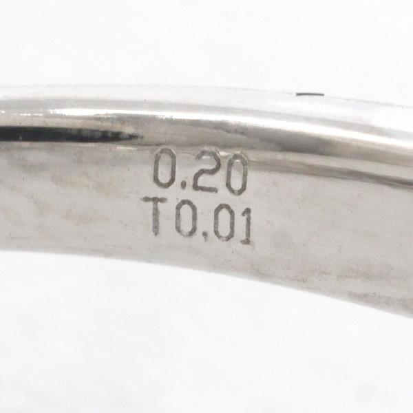 K18WG リング 指輪 14号 パライバトルマリン 0.01 ダイヤ 0.20 総重量 