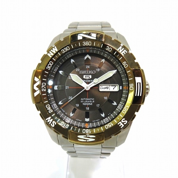 セイコー 5スポーツ 7S36 04M0 自動巻 ブラウン文字盤 時計 腕時計 メンズ☆0308