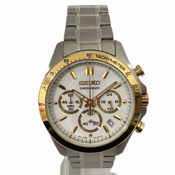 セイコー セレクション SBTR024 クォーツ クロノグラフ 時計 腕時計 メンズ 美品☆0203