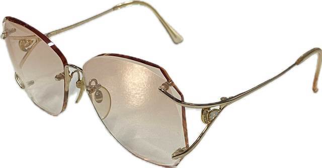 【即決】 眼鏡 サングラス レディース K18 ダイヤモンド オパール ゴールド ピンク グラデーション ジュエリー 宝石