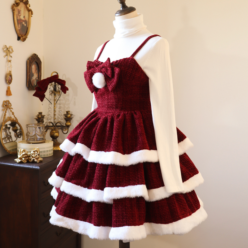  Лолита сарафан Рождество Santa Claus женский костюм повседневный костюмированная игра новый продукт осень-зима One-piece платье симпатичный roli.ta