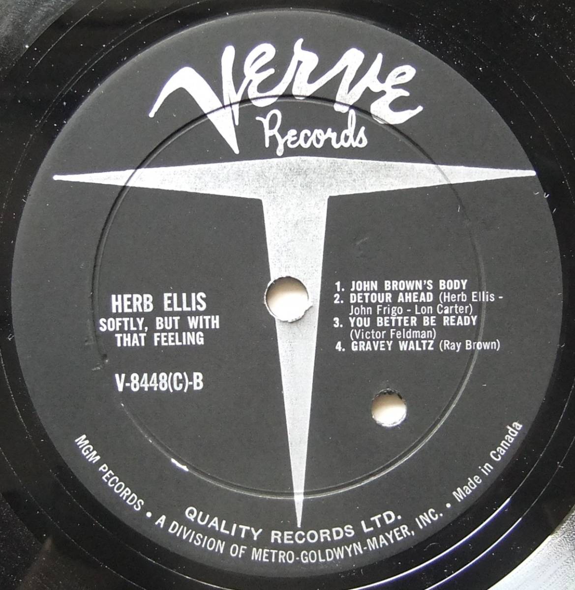 ◆ HERB ELLIS / Softly But With That Feeling ◆ Verve V-8448 (MGM:Canada) ◆ V_画像4