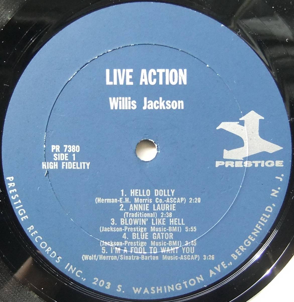 ◆ WILLIS JACKSON - PAT MARTINO / Live! Action ◆ Prestige PRLP 7380 (blue:VAN GELDER) ◆ W_画像3