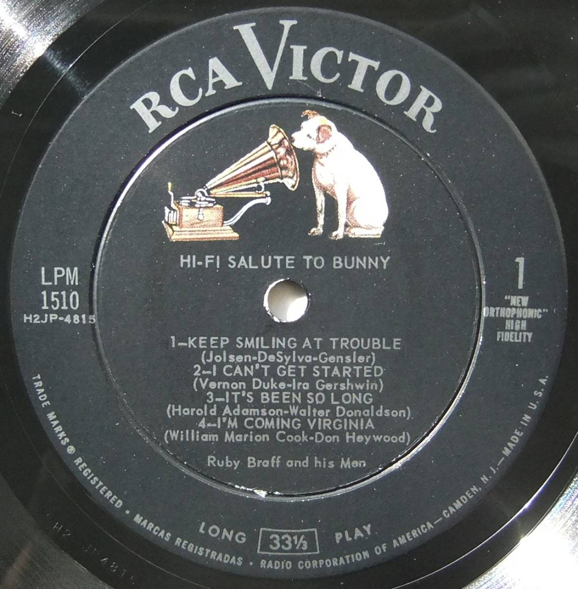 ◆ RUBY BRAFF / Hi-Fi Salute to Bunny ◆ RCA LPM-1510 (dog:dg) ◆ W_画像3