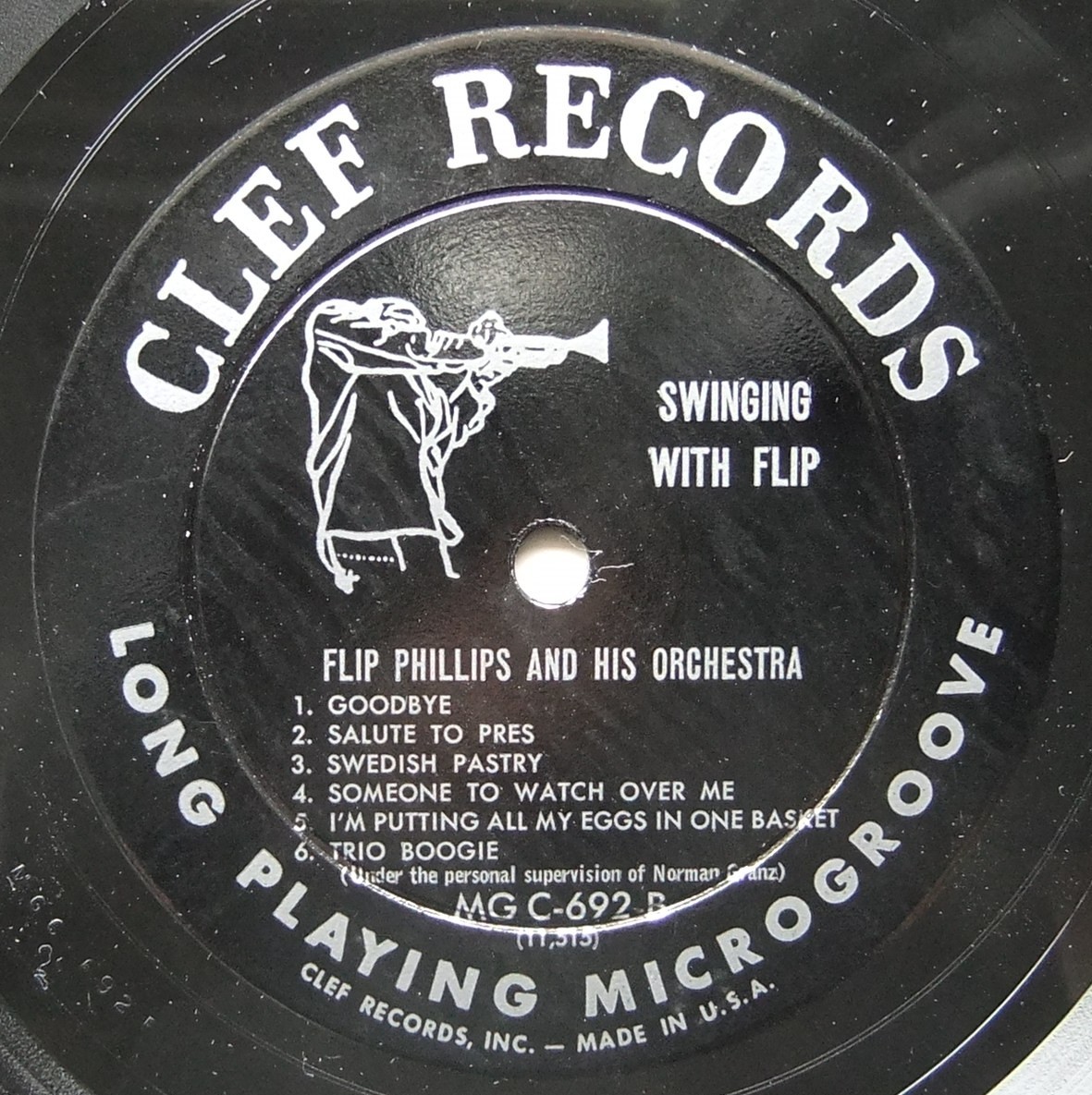 ◆ FLIP PHILLIPS - OSCAR PETERSON - BARNEY KESSEL / Swing with Flip ◆ Clef MG C-692 (black:dg) ◆_画像4