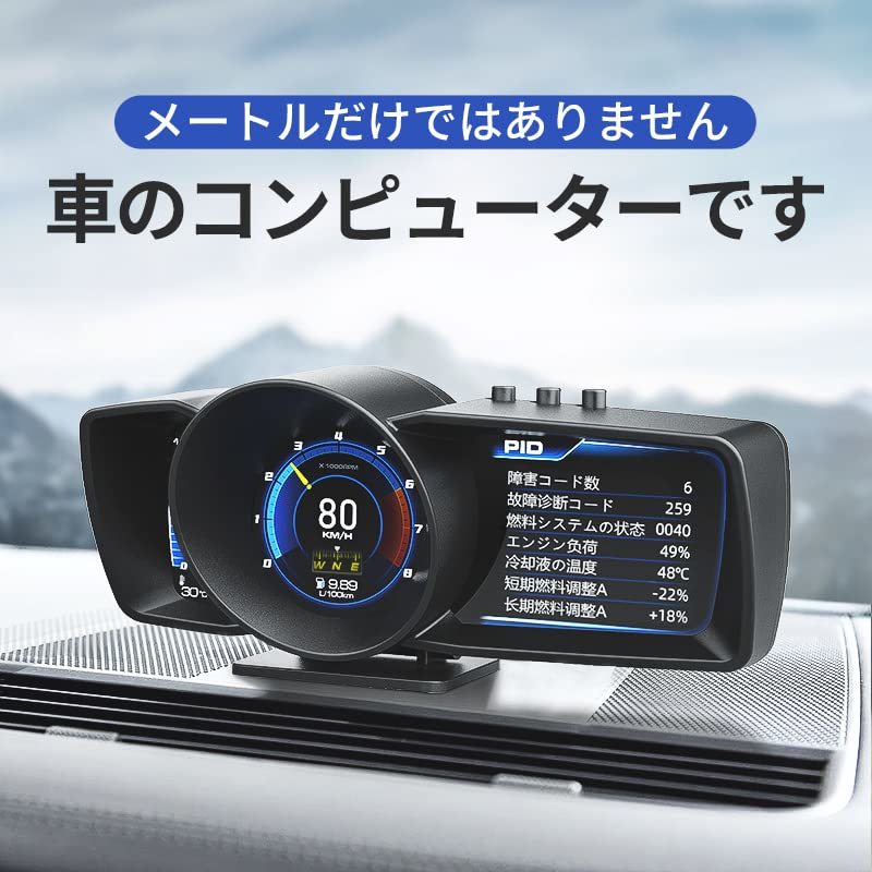  A600‐日本語版　OBD2/GPSモード　ヘッドアップディスプレイ スピードメーター タコメーター 故障診断 ECUデータを読み取る 良警告機能 _画像2