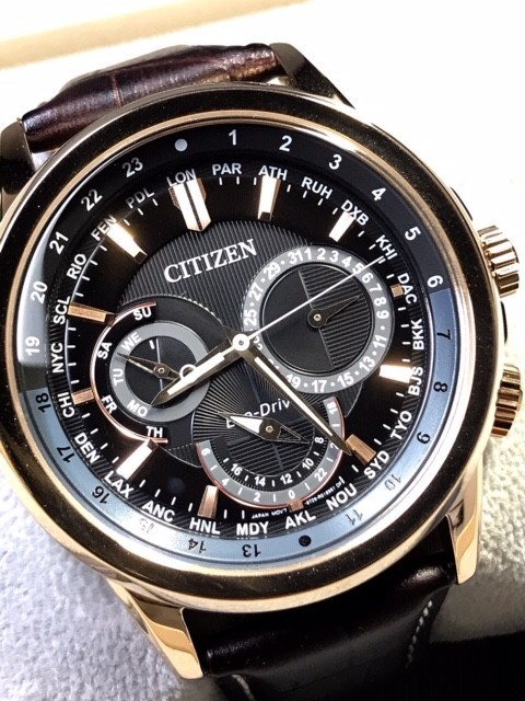 新品【正規品】【新入荷】シチズン エコドライブ【CITIZEN ECO DRIVE】ソーラー腕時計アンティークレザークロノグラフ ブラウン2
