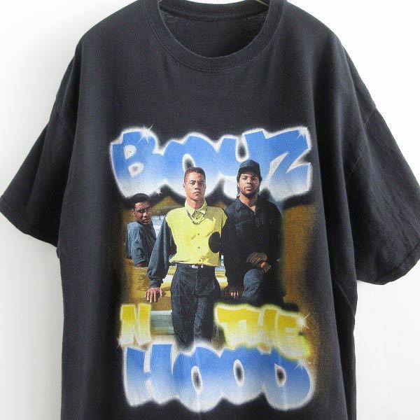 BOYZ N THE HOOD ムービーTシャツ 半袖 黒 1X ブラック Ice Cube アイスキューブ ボーイズンザフッド HIP HOP 映画 d144-01-0023ZVW