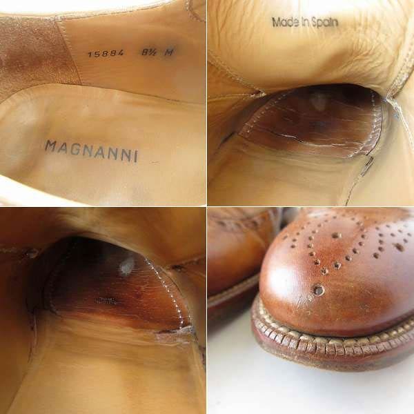 高級品 MAGNANNI ショート ウィングチップ 茶系 8.5M 26.5cm マグナーニ メンズ レザー メンズ 靴 D148-32-0052ZV_画像7