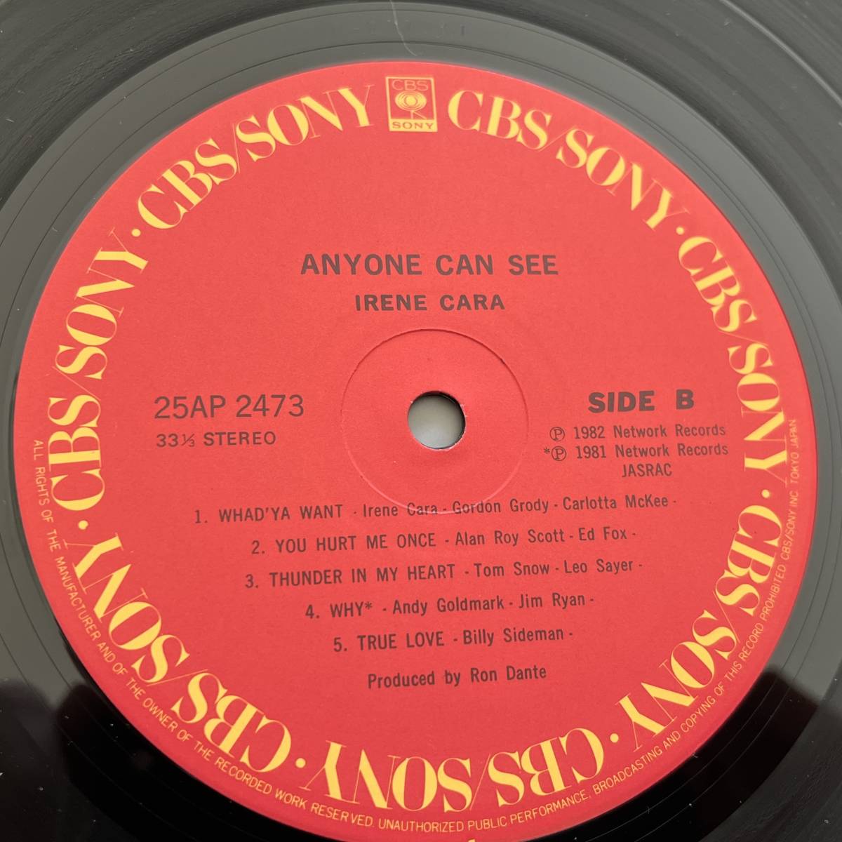 【国内盤/Vinyl/12''/CBS Sony/25AP 2473/with Obi,Liner】アイリーン・キャラ・デビュー ............................. //Ballad,Vocal//_画像6