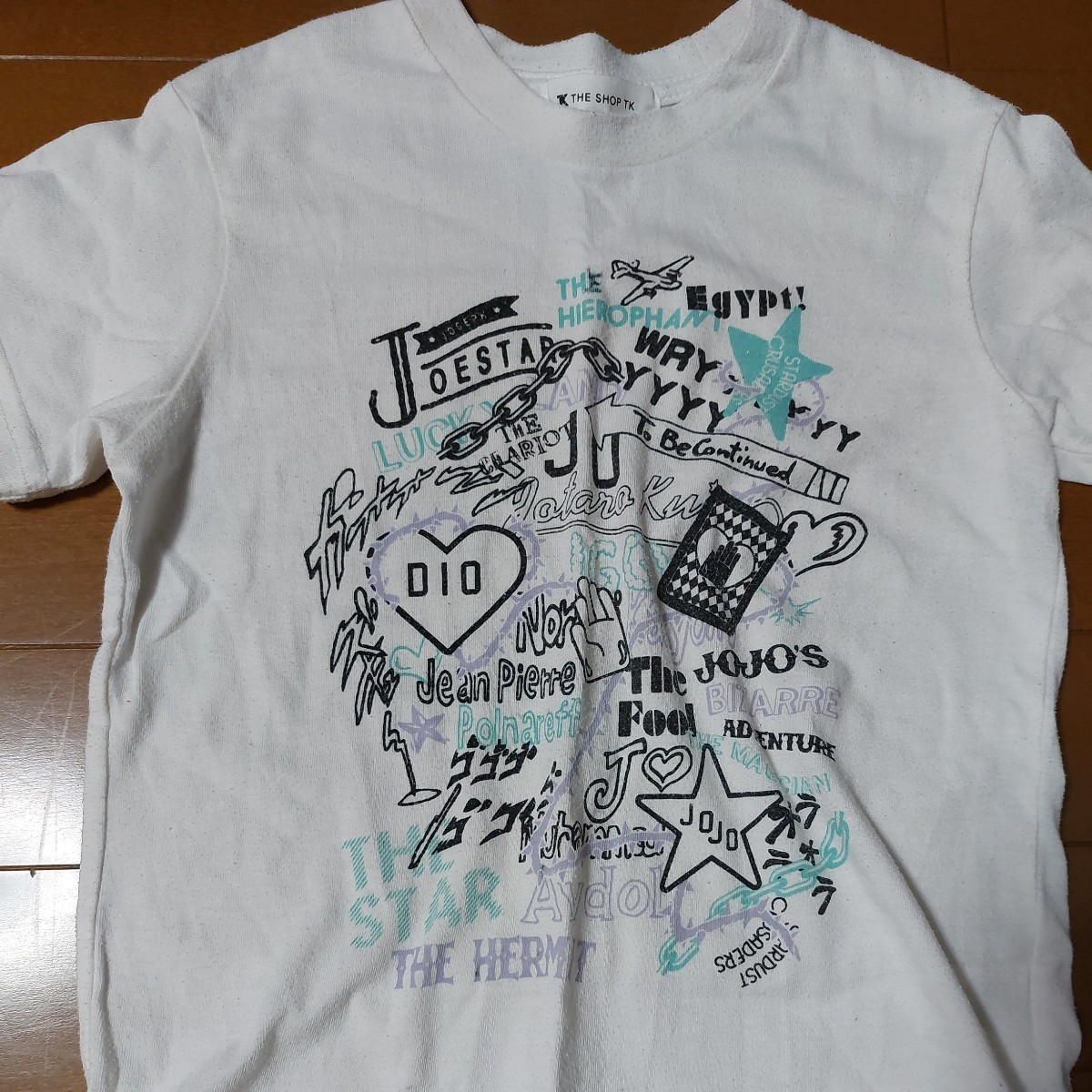 ジョジョの奇妙な冒険　タケオキクチ　Tシャツ　2枚セット　バラ売り不可　子供用　サイズ120　古着　使用感あります　送料込み　_画像3