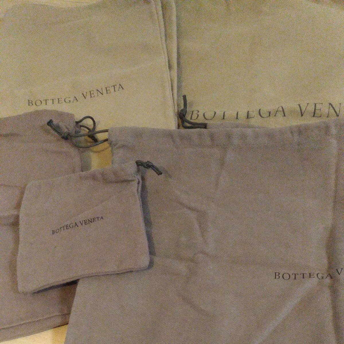  BOTTEGA VENETA ボッテガヴェネタ 大 中 小 保存袋 巾着袋 非売品 まとめ売り ブラウン系 5枚セット