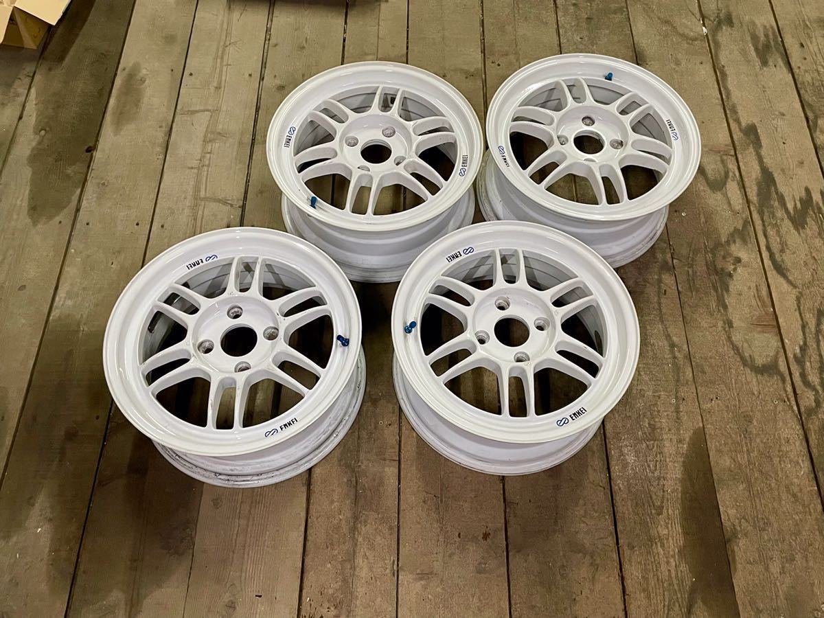 中古美品 エンケイ 16インチ アルミホイール RPF1？ 16×7J 114.3×4H PCD43 遠州軽合金 4本セット かなり美品 鍛造？ ENKEI 日本製 軽量_画像1