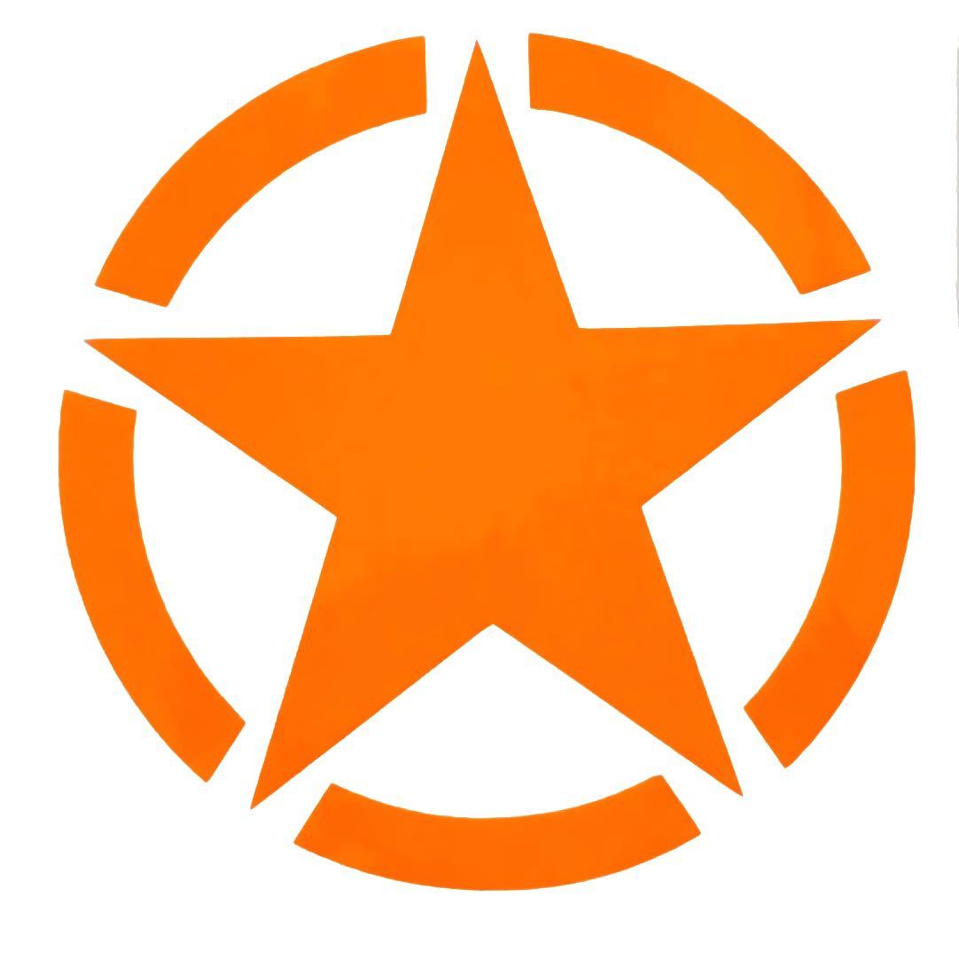オレンジ 9×9/スター/ステッカー/星 サバゲー サバイバル アーミー ミリタリー アメリカン アメリカ アメカジ ハーレー 防水_画像1