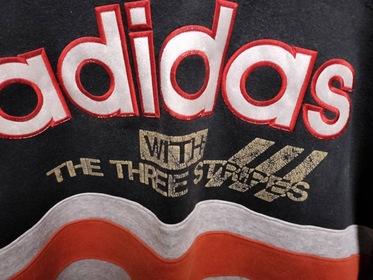 ⑫3・adidas・アディダス《デサント製オリジナルス・スウェットトレーナー》平成初期物・ビンテージ・サイズL-O_画像2