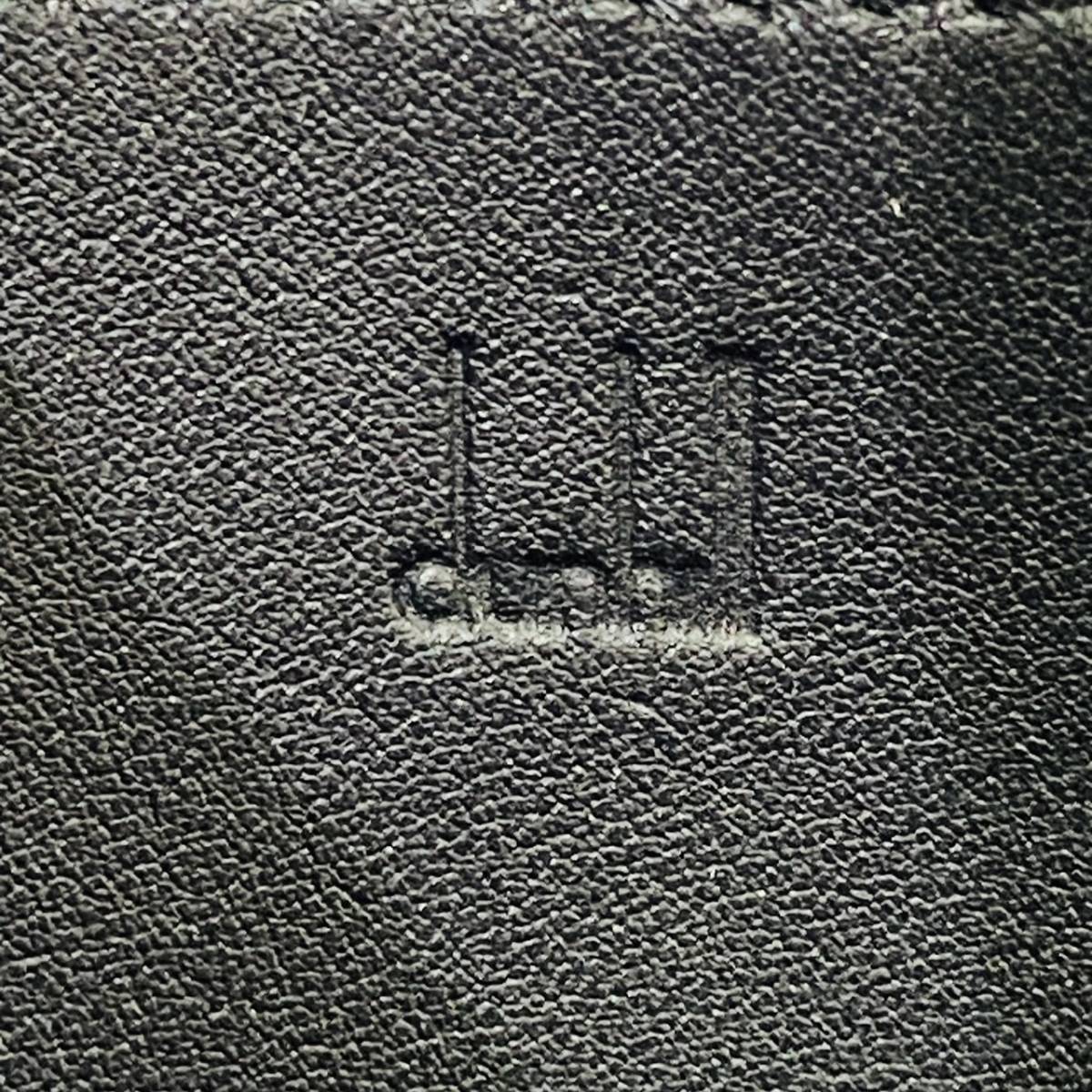 中古 極美品 Dunhill ダンヒル 小銭 ケース カード コンパクト ブラック 黒色 レザー ロゴ プレート メンズ 男性 ビジネス プレゼント 1584_画像9