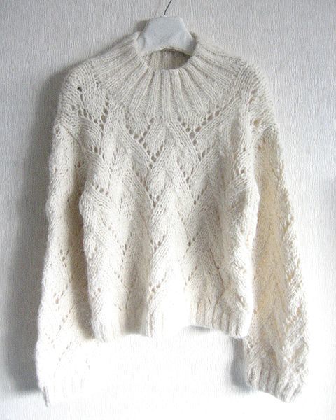  regular price 23,100 jpy ...kagure abrasion alpaca wool pull over ... braided high‐necked knitted IVORY