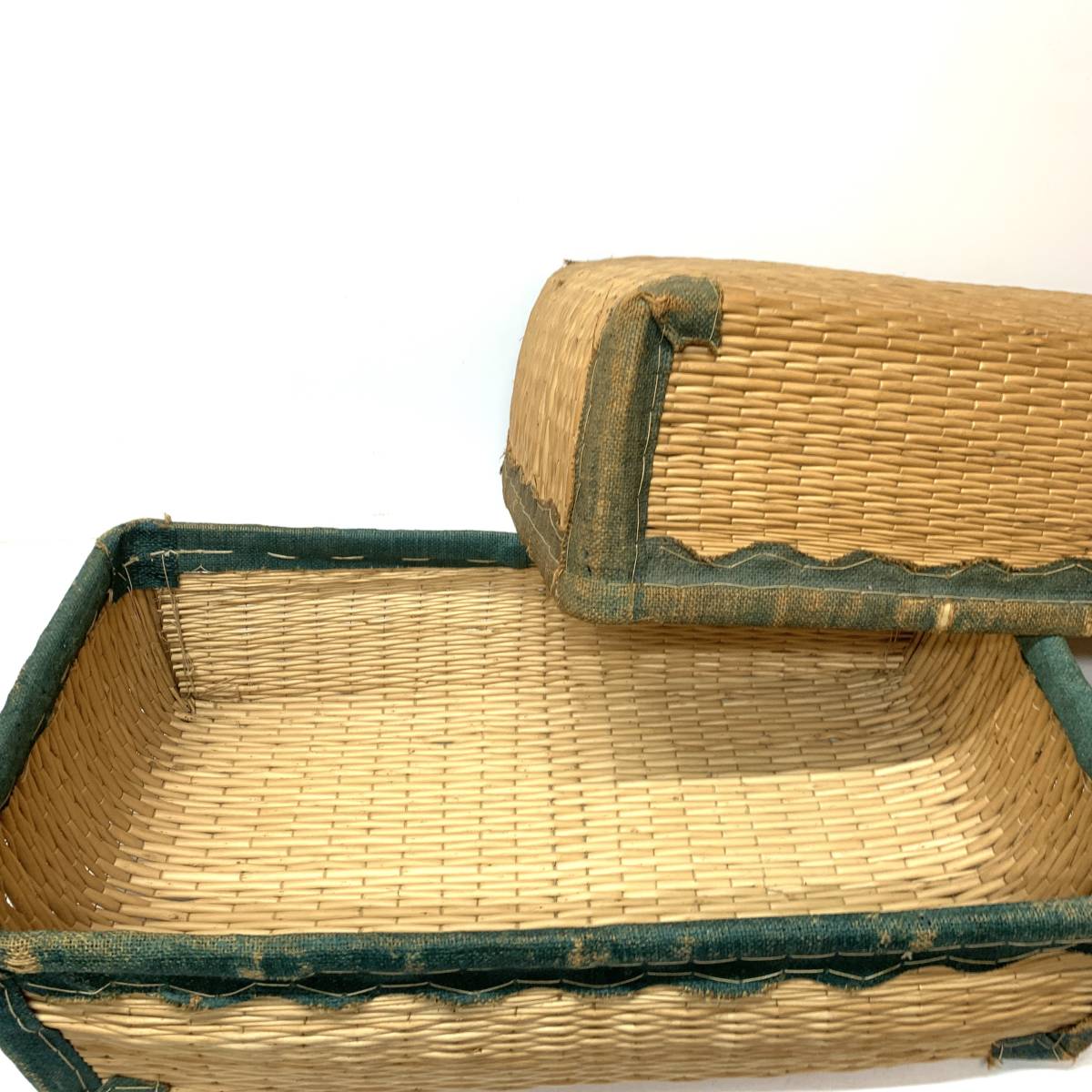 昭和レトロ【柳行李 約74.5×42×24cm】 籠 葛籠 柳行李 葛籠 古民具 古道具 収納 レトロ アンティーク 古民家 オブジェ_画像3