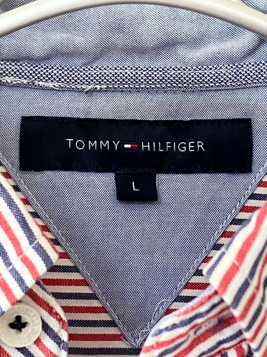 TOMMY HILFIGER  ストライプシャツ　Lサイズ　トミーヒルフィガー