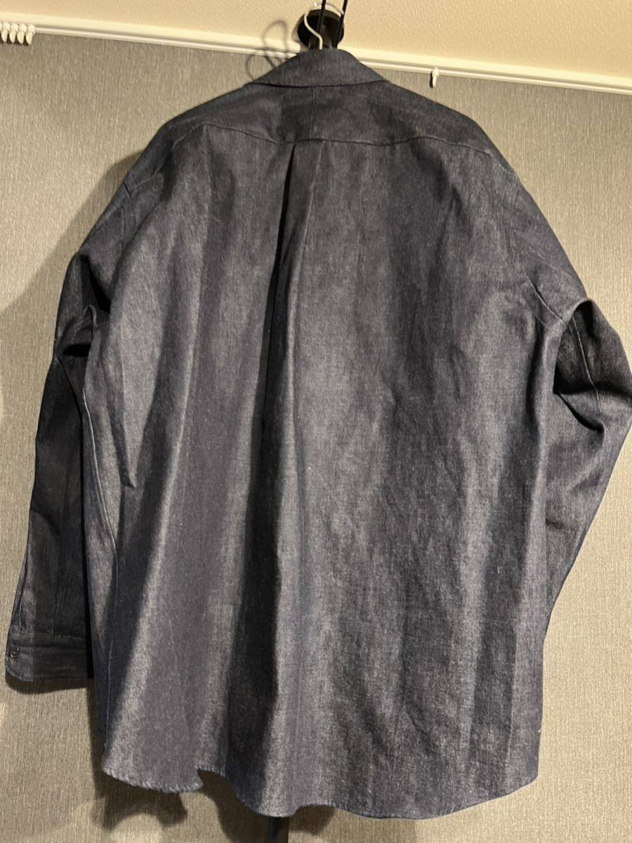 23SS購入 COMOLI デニムコモリシャツ サイズ２ ネイビー Denim COMOLI Shirt X01-02004_画像5