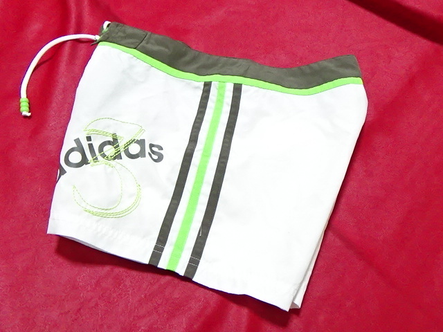 * Adidas adidas swimsuit short pants Brown white green S polyester lady's WOMENS show bread 
