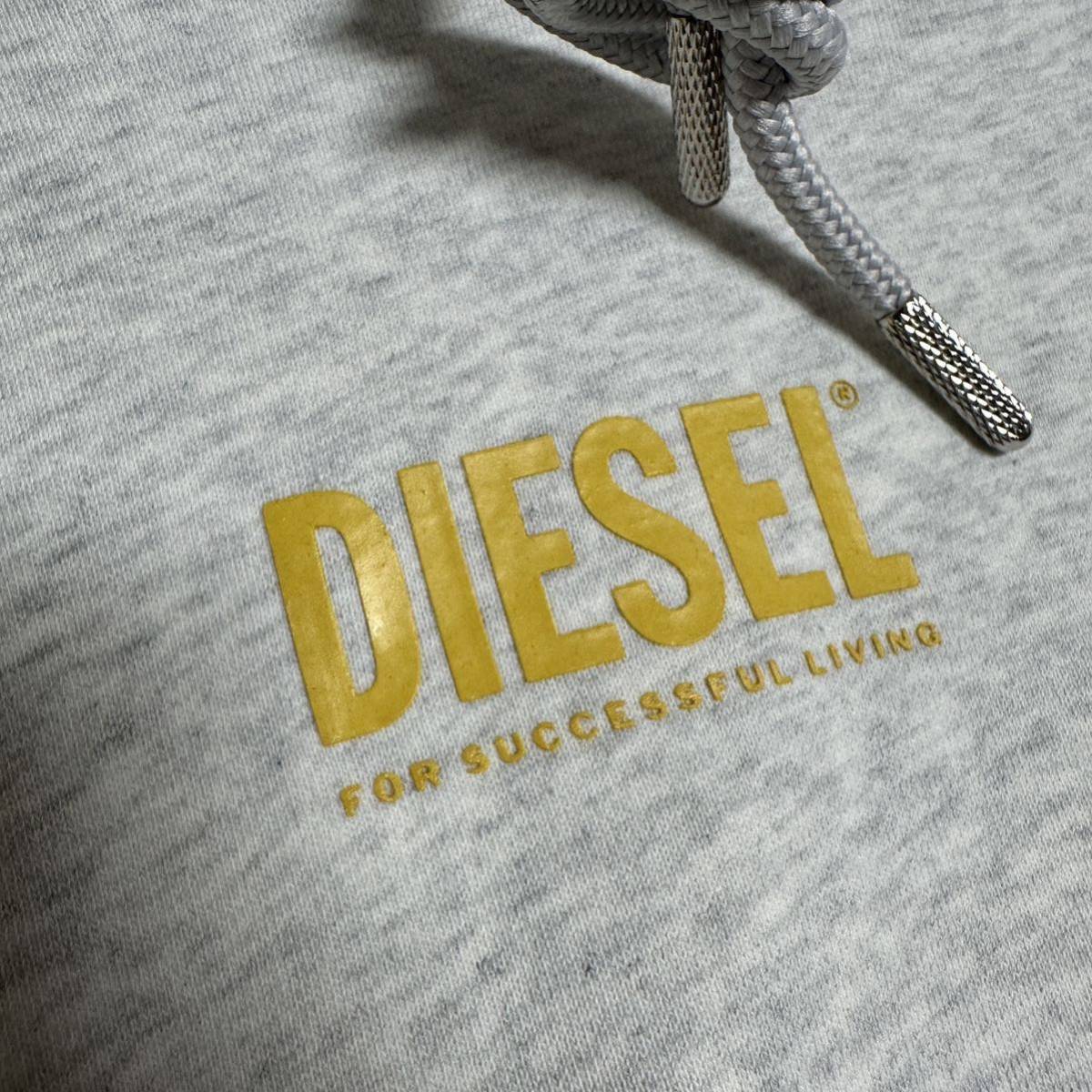 新品 未使用 タグ付き ★定価27,500円 DIESEL ディーゼル レディース XSサイズ ロゴ プリント スウェット パーカー ワンポイント グレー 24_画像6