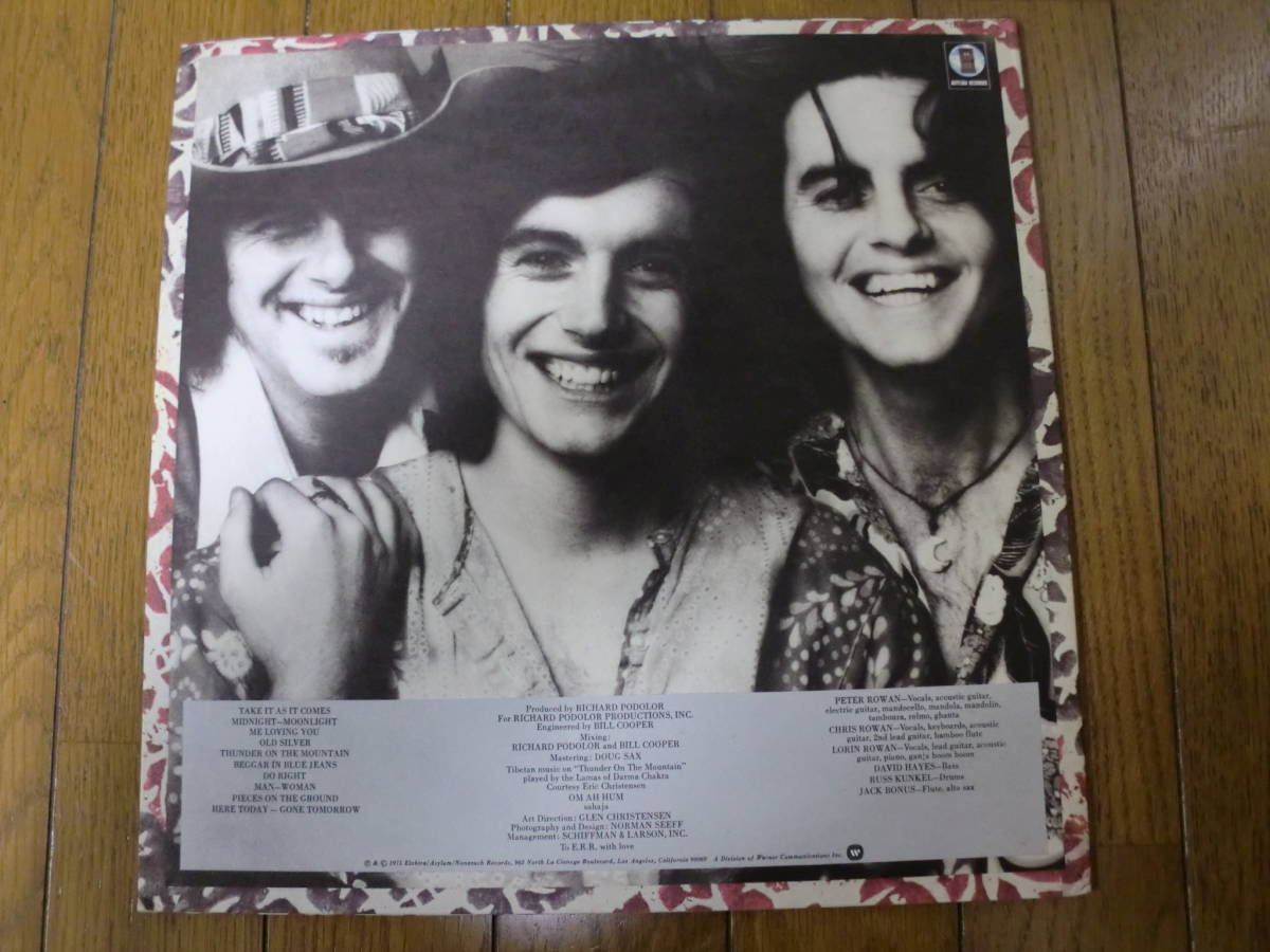 【レコード】THE ROWANS / SAME 1975 ASYLUM 7F-1038 Peter Rowan , Lorine Rowan , Chris Rowan フォーク・ロック_画像3