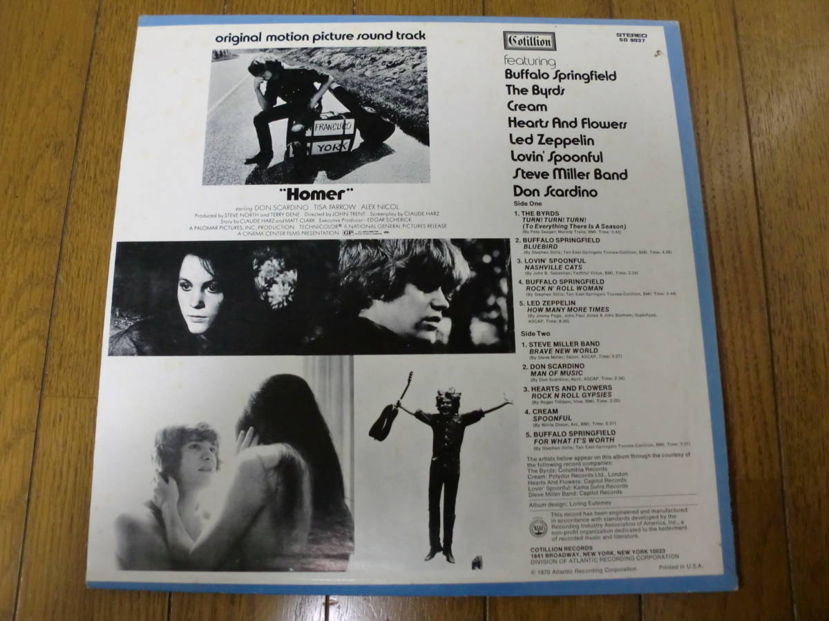 【レコード】サウンドトラック 　HOMER　1970 COTILLION RECORDS Byrds , Buffalo Springfield , Lovin' Spoonful , Hearts & Flowers他_画像3