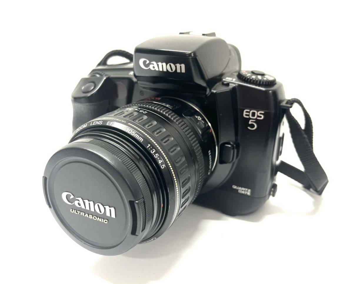 ★美品 Canon EOS5 フィルムカメラ ZOOM LENS EF 28-105mm 1:3.5-4.5 レンズ2本セット 75-300mm 1:4-5.6 Ⅲ キャノン レンズ カメラ ボディ_画像2