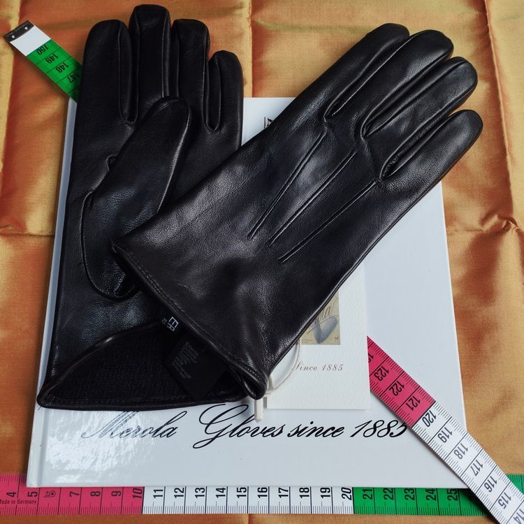 メローラ ナッパ黒 カシミア黒 MEROLA 革手袋 グローブ 親指-3mm