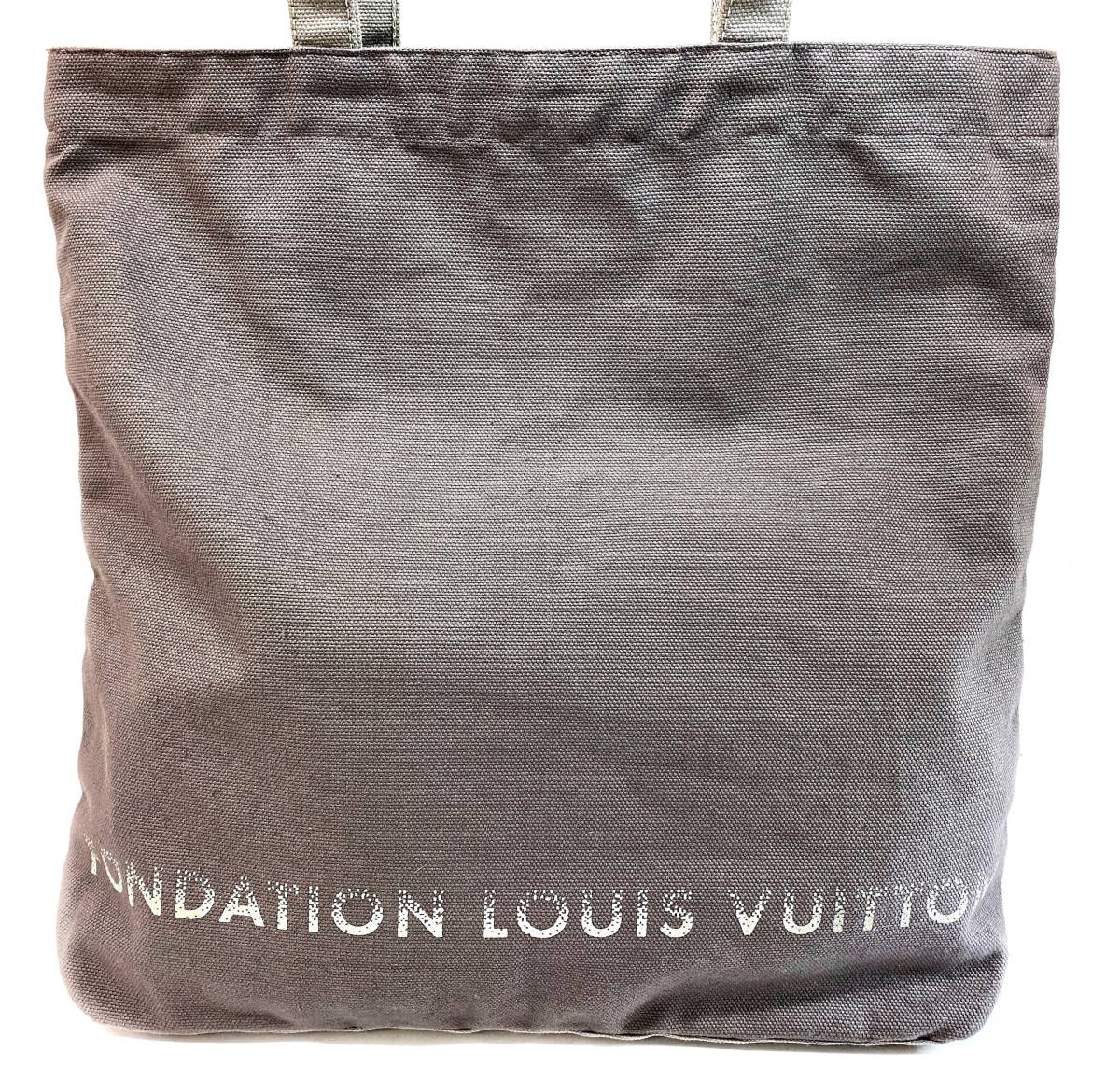 【即決】 LOUIS VUITTON ルイ ヴィトン フォンダシオン 美術館限定 トートバッグ ワンショルダー 肩掛け コットン 100％ グレーの画像3