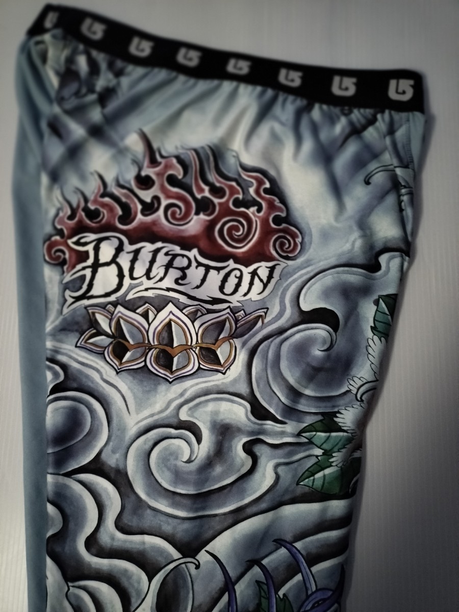 Y37 BURTON バートン タトゥー柄 ベースレイヤー タイツ ファーストレイヤー US M_画像4