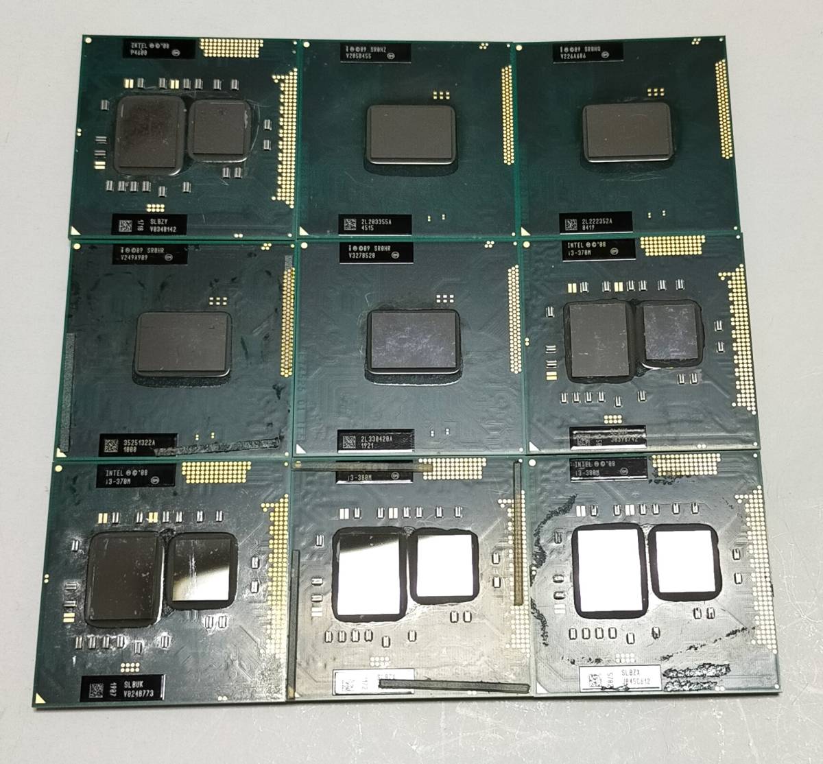 ★　Intel CPU Core i3 380M等 9個セット　ジャンク品扱いで　★_画像1