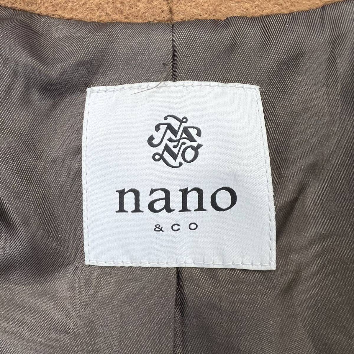 nano universe * изысканный стиль .* Brown Пальто Честерфилд шерсть 36 осень-зима стильный взрослый casual Nano Universe #DH65
