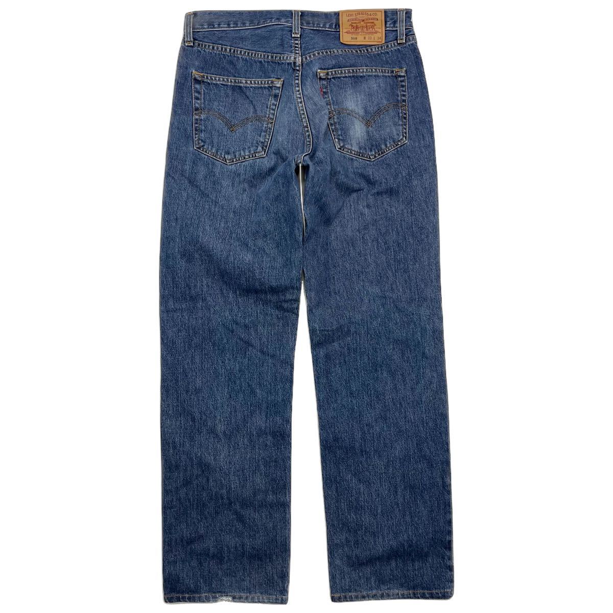 Levi's ☆ 508-02 508 ブルー インディゴ ジーンズ ストレート デニムパンツ W33 アメカジ ストリート カジュアル 古着 リーバイス■Ja7056_画像4