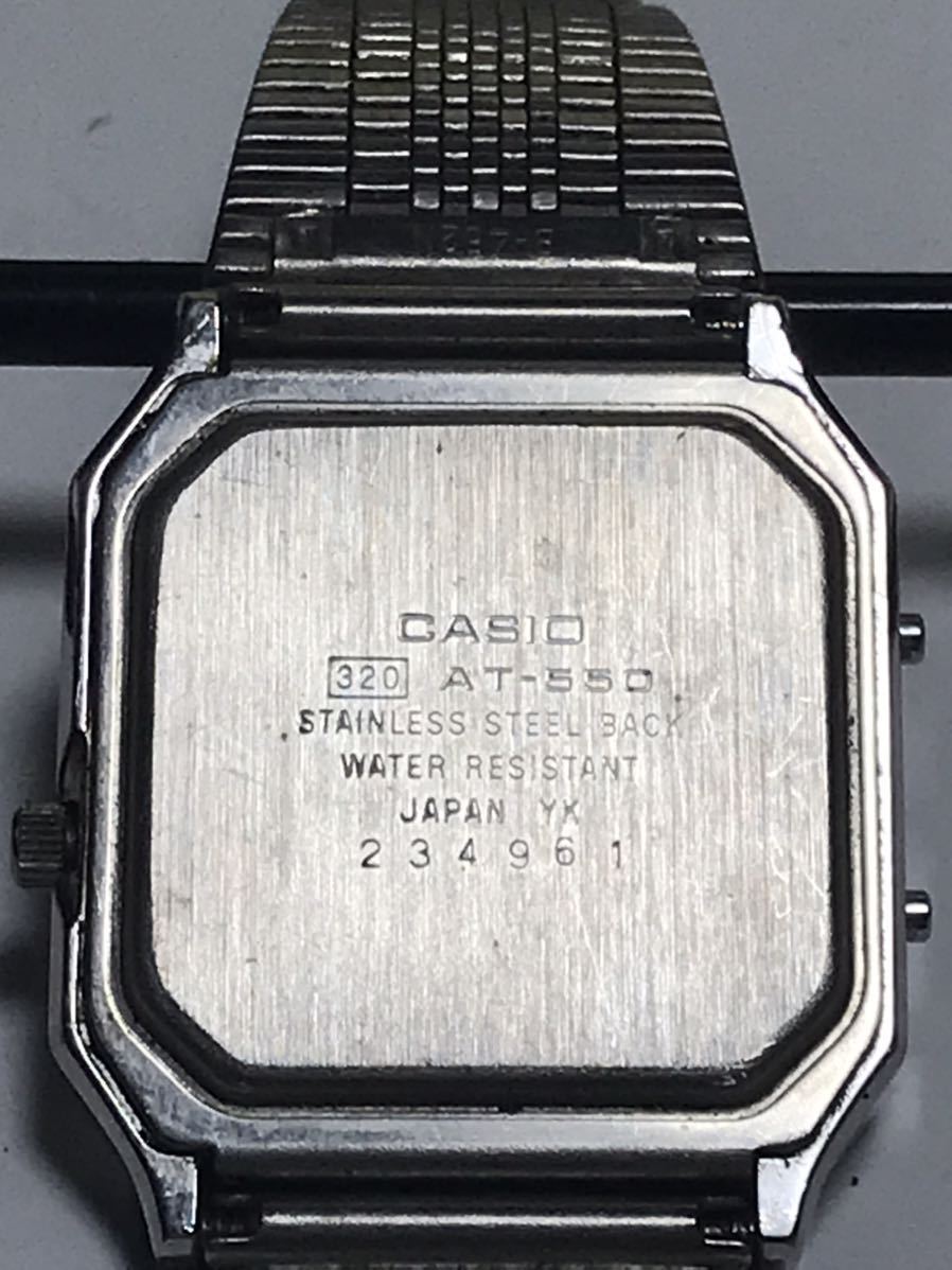 CASIO カシオ QUARTZ クォーツ AT-550 アナデジ/電卓/タッチスクリーン/純正ベルト/メンズ腕時計 動作確認済み 固定送料価格 2000_画像9