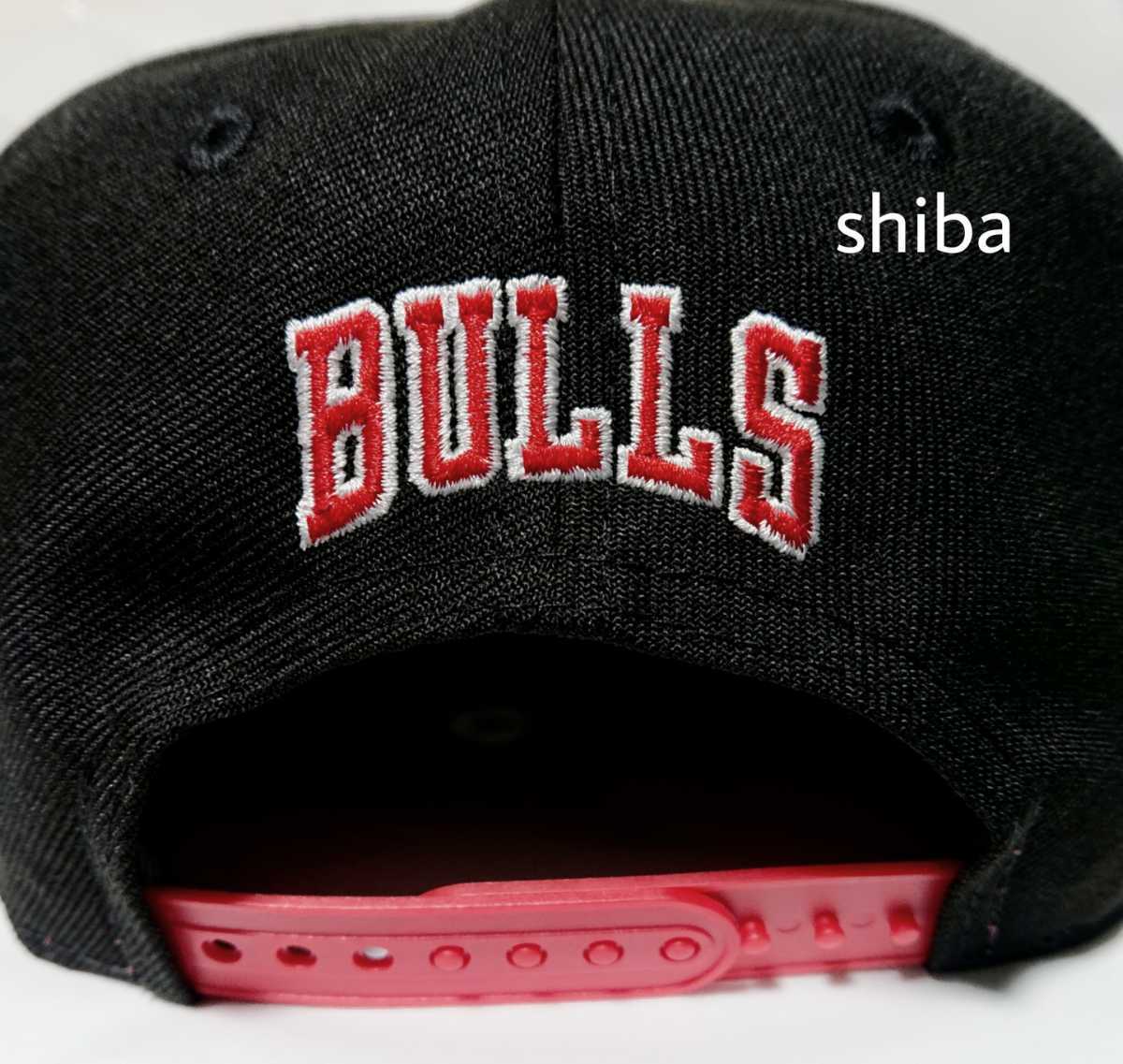 NEW ERA ニューエラ 正規品 キャップ 帽子 9FIFTY 950 黒 ブラック 赤 レッド NBA シカゴ ブルズ バスケットボール NBA M/Lサイズ_画像9