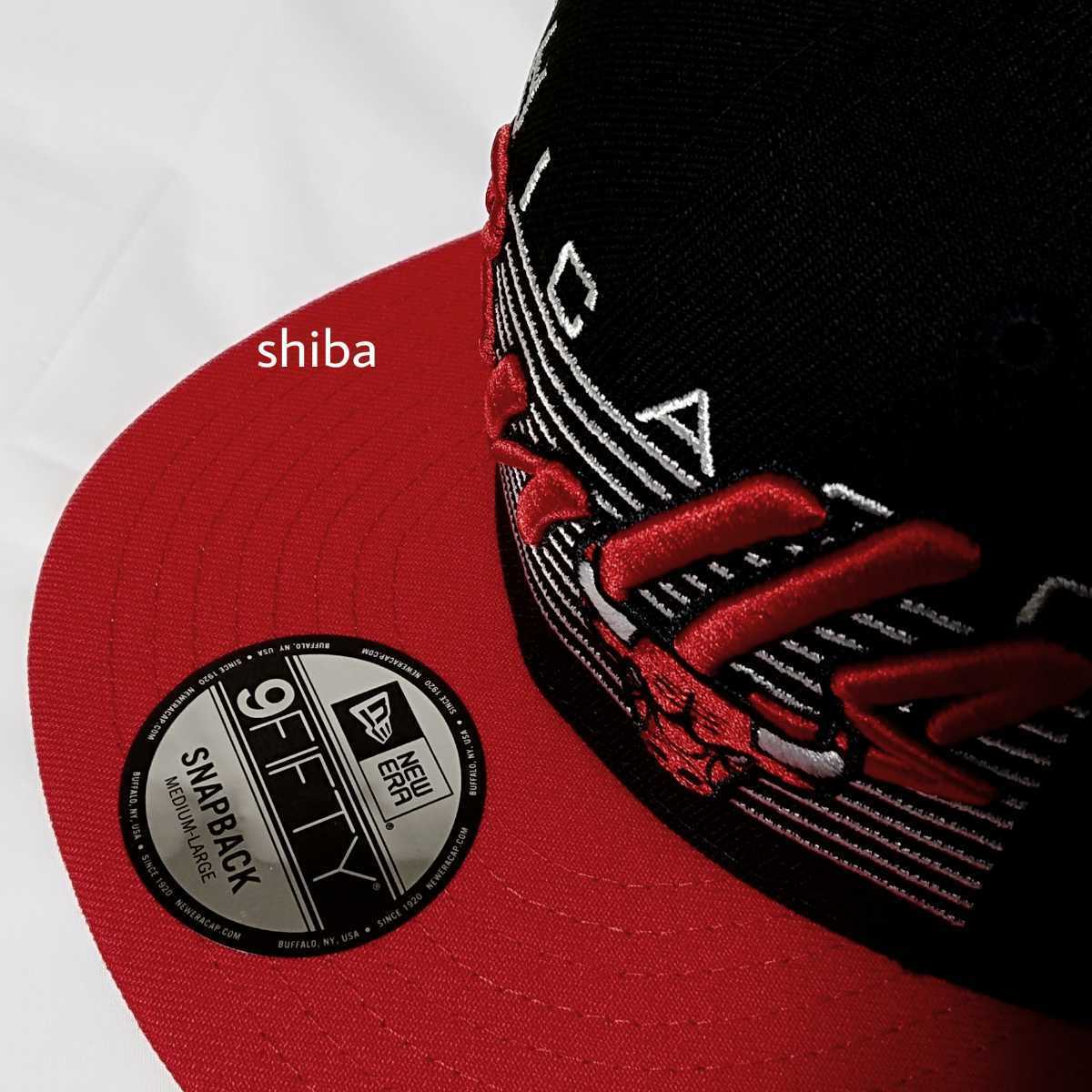 NEW ERA ニューエラ 正規品 キャップ 帽子 9FIFTY 950 黒 ブラック 赤 レッド NBA シカゴ ブルズ バスケットボール NBA M/Lサイズ_画像3