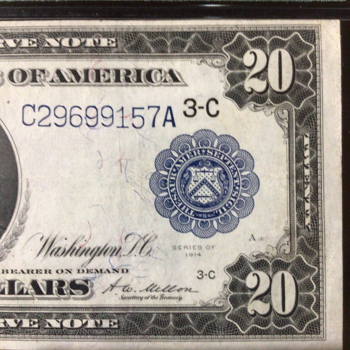 World Banknote Grading UNITED STATES 20 Dollars【1914】『PMG Grading Choice Very Fine 35』_画像4